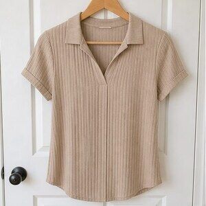 Sand Pleated Blouse